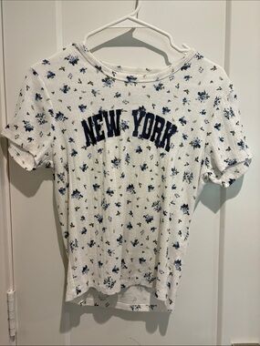 Kids White Floral 'New York' Short Sleeve Tee
